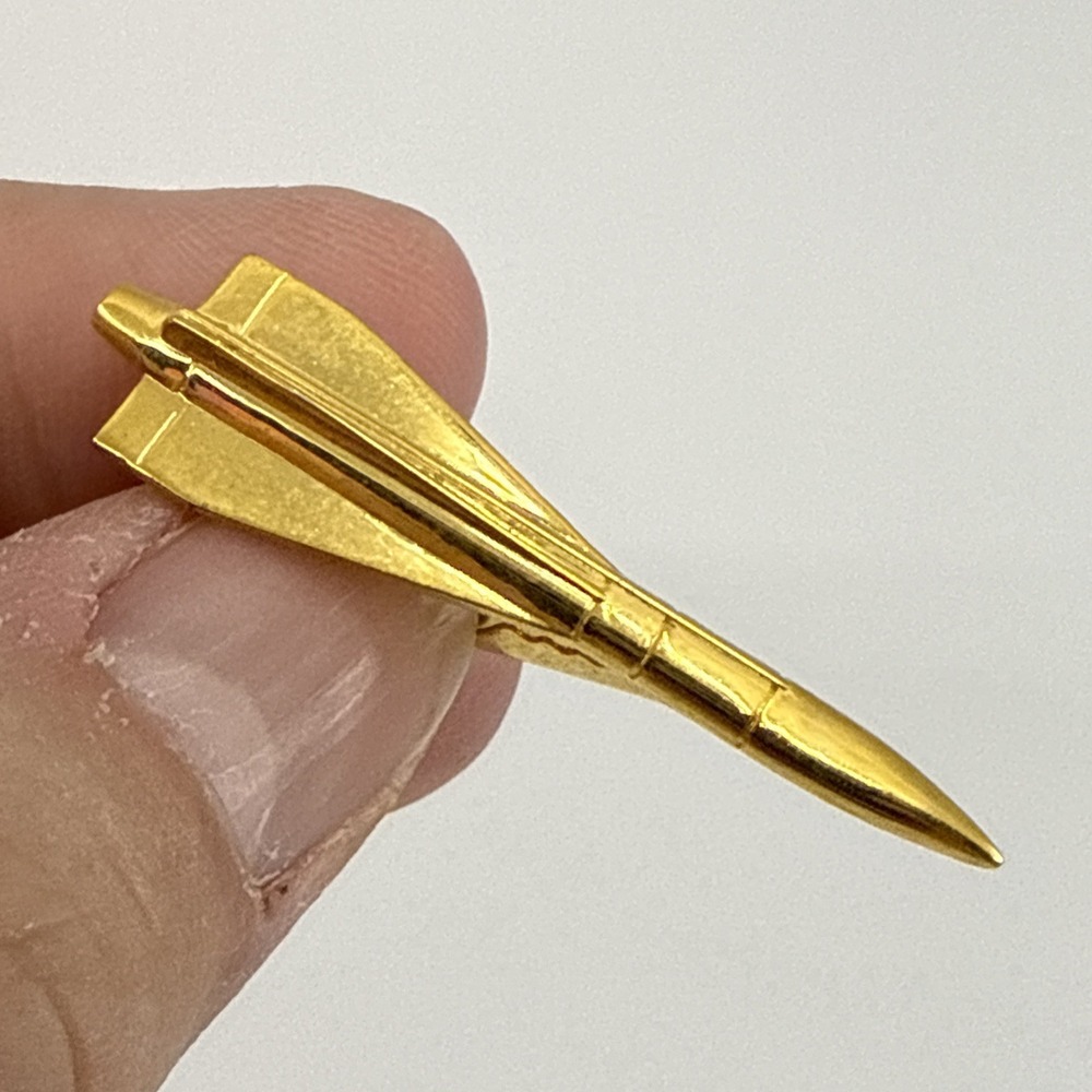 Vtg Raytheon HAWK Missile Tie Clip Bar MIM 23 Kinney Co Providence RI 1.75"